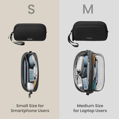 tomtoc Electronic Organizer Travel Case, Water Resistant Dual Compartment Tech Pouch Cable Organization Storage Bag for Charger, Cord, Phone, Hard Drive, Power Bank, Accessories Travel Essentials - Image 7