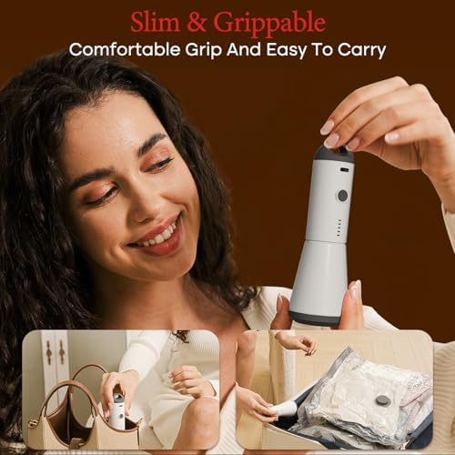12 Pack Vacuum Bags for Travel with Rechargeable air Pump, Carry-on Size Vacuum Seal Bags for Luggage and Suitcase Compression, Space Saver for Clothes and Clothing Travel - Image 7