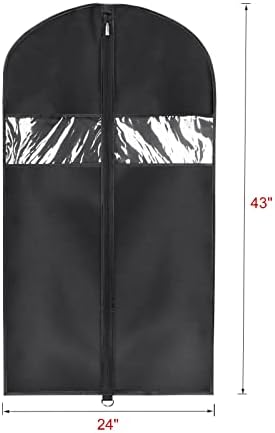 Univivi Garment Bag Suit Bag for Storage and Travel 43 inch, Washable Suit Cover for T-Shirt, Jacket, Suits, Coats, Set of 5, Oxford Fabrics - Image 2