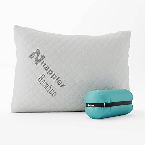 Small Shredded Memory Foam Pillow for Travel and Camping - Compressible Medium Firm Bed Pillow, Contoured Support, Breathable Cover, Machine Washable, Ideal Backpacking, Airplane and Car - Image 2