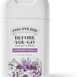 Poo-Pourri Before-You-Go Pocket Toilet Spray, Travel Essentials, Lavender Vanilla, 1 Fl Oz, Up to 50 Uses, On-The-Go Bathroom Odor Deodorizer with Essential Oils, TSA Approved Size