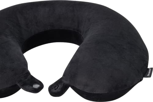 Brookstone Travel Neck Pillow - Lightweight Fleece Casing U-Shaped Stuffable Memory Foam Travel Pillow for Sleeping and Neck Support, Black - Image 5
