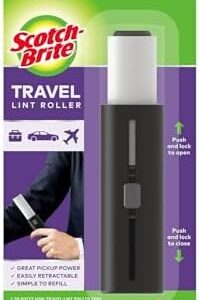 Scotch-Brite Mini Travel Lint Roller, Works Great On Pet Hair, 30 Sheets