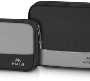 MATEIN Cord Organizer Travel Case 2 Pack, Water Resistant Tech Organizer Pouch for Small Electronic Accessories, Portable Electronics Case Carrying Bag for Cable, Changer, Earphone & Power Bank