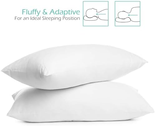 Nestl 2 Pack Toddler Pillow for Sleeping 13 x 18, Small Kids Pillow for Travel, Car, School, Nap, & Toddler Bed, Machine Washable Soft Cotton Child 2 Year Old and Up - White - Image 4