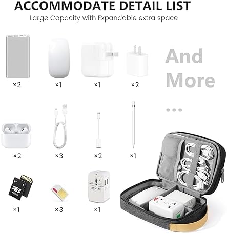 Travelkin Cord Organizer Travel, Electronic Organizer Travel Case, Cable Organizer Bag For Cords,Chargers Phone, Sd Card,Usbs (Black) - Image 7