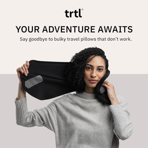 trtl Pillow - Scientifically Proven, Super Soft Neck Support Travel Pillow for Airplanes - Lightweight and Machine Washable - Ergonomic Design for Traveling on Flights, Cars, and Trains - Black - Image 8