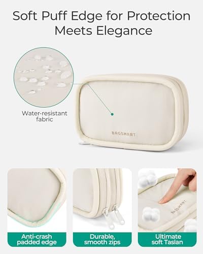 BAGSMART Electronics Organizer Travel Case, Cord Organizer for Women, Travel Cable Bag (Beige) - Image 5