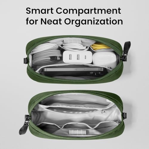 tomtoc Electronics Organizer Travel Case, Water Resistant Travel Bag Cable Organizer for Essentials, Tech Pouch Accessories Carry Storage for Cord, Phone, Cables, Airpods, USB Flash Drive, Daily Items - Image 2