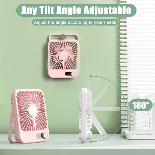 Travel Fan for Sleeping, 6.8" Small Portable Fan Rechargeable Battery Powered, 100 Speeds Personal Mini Desk Fan for Office Bedroom, Cruise Ship Beach Vocation Travel Essentials, White - Image 6