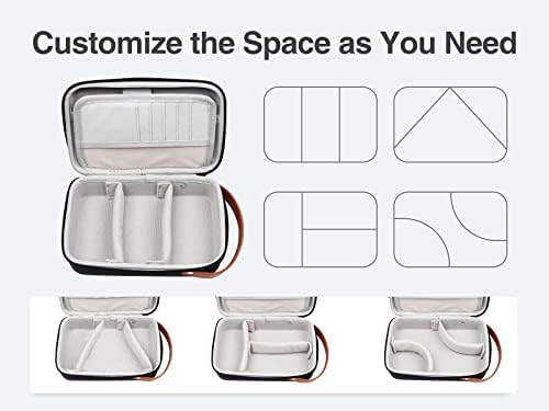 Luxtude Electronic Organizer Travel Case, Portable Tech Organizers, Hard Shell Zipper Case for Electronics, Travel Essentials, Black (External Size 8.5 x 5.9 x 2.5 Inch) - Image 3