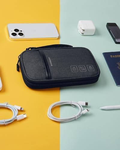 BAGSMART Cord Organizer Travel Cable Organizer Bag Tech Electronic Organizer Travel Case, Travel Essentials for Charger, Cable, Phone, Flash drive, Single Layer - Black - Image 8