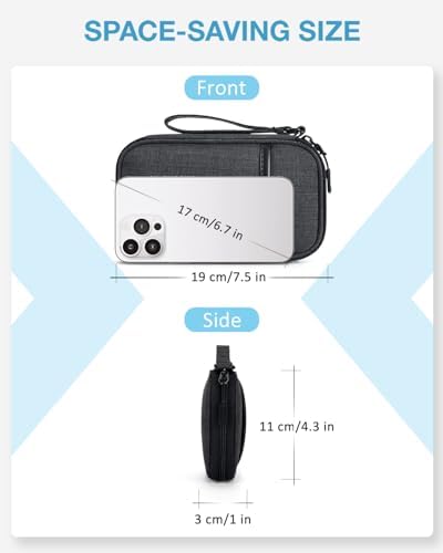 BAGSMART Cord Organizer Travel Cable Organizer Bag Tech Electronic Organizer Travel Case, Travel Essentials for Charger, Cable, Phone, Flash drive, Single Layer - Black - Image 3