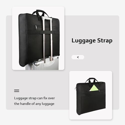 MATEIN Garment Bag for Travel, Large Carry on Garment Bags with Strap for Business, Waterproof Hanging Suit Luggage Bag for Men Women, Wrinkle Free Suitcase Cover for Shirts Dresses Coats, Black - Image 8