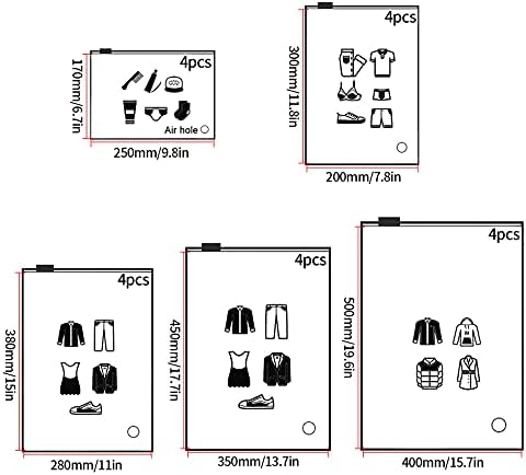 20 Pcs Travel Storage Bags, Clothes Packaging, Reusable Plastic Ziplock, Frosted Waterproof Resealable Clothing Zipper Pouch for Shoes Cosmetics Storage - Image 2