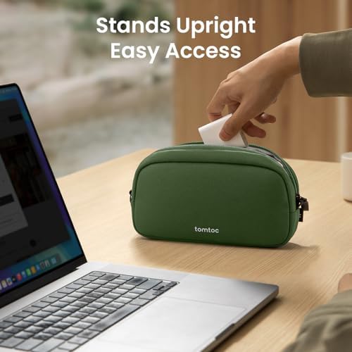 tomtoc Electronics Organizer Travel Case, Water Resistant Travel Bag Cable Organizer for Essentials, Tech Pouch Accessories Carry Storage for Cord, Phone, Cables, Airpods, USB Flash Drive, Daily Items - Image 3