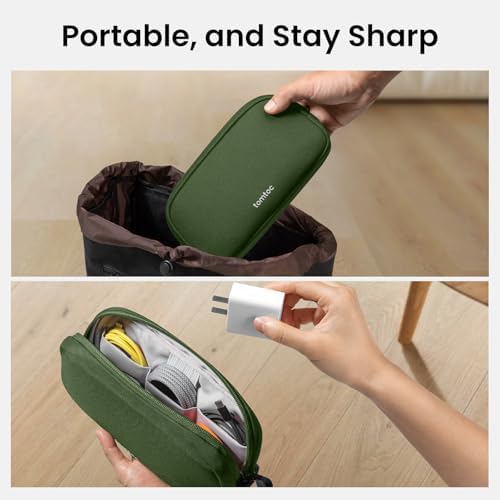 tomtoc Electronics Organizer Travel Case, Water Resistant Travel Bag Cable Organizer for Essentials, Tech Pouch Accessories Carry Storage for Cord, Phone, Cables, Airpods, USB Flash Drive, Daily Items - Image 10