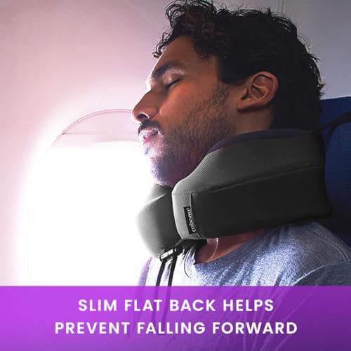 Cabeau Airplane Travel Pillow for Long Flights - Evolution S3 - Supportive Memory Foam with Seat Straps to Secure Your Head and Neck and Provides 360° Support (Steel Grey) - Image 6