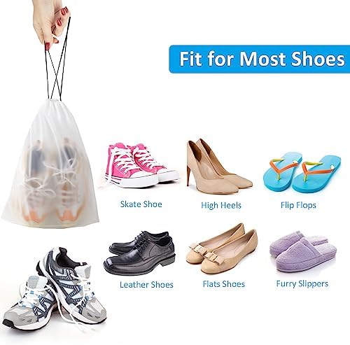 Waterproof Travel Drawstring Shoe Bags for Packing, Storage, Travel Essentials for Men and Women, 15.7 x 11.8 inches, Clear, 5 pieces - Image 5