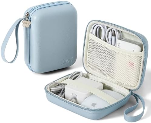 Charger Case for Macbook, Portable Tech Electronic Organizer Bag,Travel Storage Pouch for Laptop Accessories, MacBook Power Adapter, Charging Cords, USB Drives, Power Bank (Blue, L)