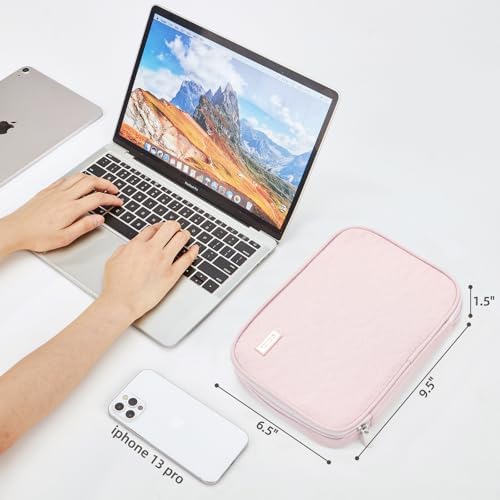 NISHEL Travel Cord Organizer Case, Tech Electronic Bag, Essentials for Charger, Cable, Phone, Hard Drive, USB, SD Card, Pink - Image 6