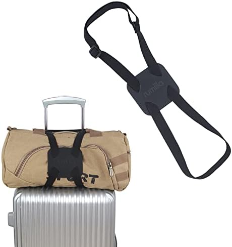Luggage Straps Bag Bungee， Luggage Straps Suitcase Adjustable Belt，Add a Bag Easy to Travel Suitcase Elastic Strap Belt – (Black)