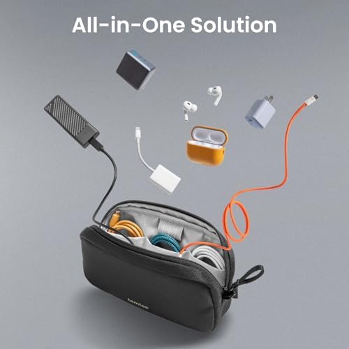 tomtoc Electronics Organizer Travel Case, Water Resistant Travel Bag Cable Organizer for Essentials, Tech Pouch Accessories Carry Storage for Cord, Phone, Cables, Airpods, USB Flash Drive, Daily Items - Image 8