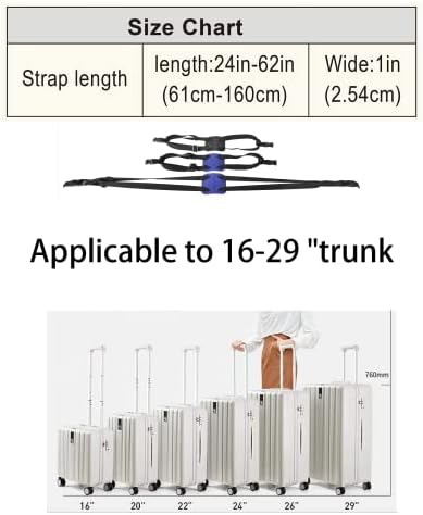 Luggage Straps Bag Bungee， Luggage Straps Suitcase Adjustable Belt，Add a Bag Easy to Travel Suitcase Elastic Strap Belt – (Black) - Image 5