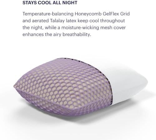 Purple Harmony Anywhere Pillow - Travel/On-The-Go, Hex Grid & Talalay Latex Core - No Pressure Support, Stays Cool, Compact & Lightweight for Easy Travel - Image 3