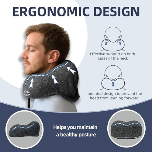 Travel Pillow with Extra Large Hood for Airplane Long Flights Privacy and Comfort Memory Foam with Skin-Friendly Cover for Road Trip Head&Neck Support for Plane Office Cars Sleeping & Rest (Grey) - Image 3