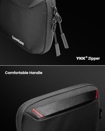 tomtoc Travel Cable Organizer Pouch, Electronics Accessories Organizer Portable Waterproof Double Accessories Carry Case for Cord, Charger, Cables, USB Drive, Black - Image 6