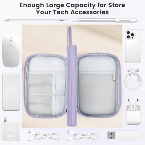 Skycase Tech Pouch - Lightweight Electronics Organizer Travel Case, Double Layers Cable Organizer, All-in-One Storage Bag for Charger, Cord, Phone, Flash Drive, Accessories - Image 3