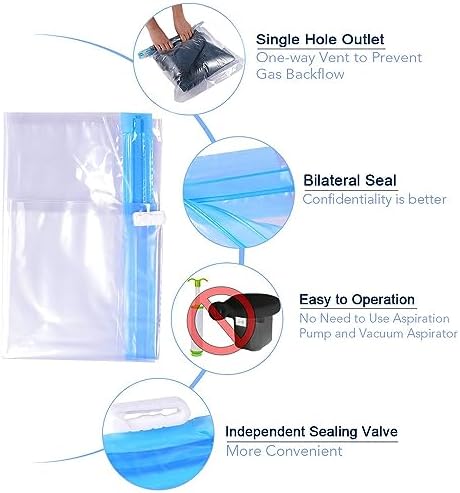 Compression Bags - Travel Essentials - 12 Pack Space Saver Bags - No Vacuum Pump Or Air Extractor is Needed - Storage Accessorie and Home Packing Organizers (transparent) - Image 3