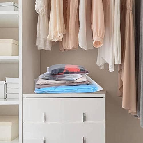 30 Pcs Clothes Packaging Bags Plastic Packing Bags Reusable Zip Clothing Bag Travel Storage Bags Frosted Waterproof Organizers Pouch for Clothes Shipping Shoes Cosmetics Travel Essentials - Image 7