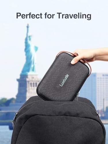 Luxtude Electronic Organizer Travel Case, Portable Tech Organizers, Hard Shell Zipper Case for Electronics, Travel Essentials, Black (External Size 8.5 x 5.9 x 2.5 Inch) - Image 9