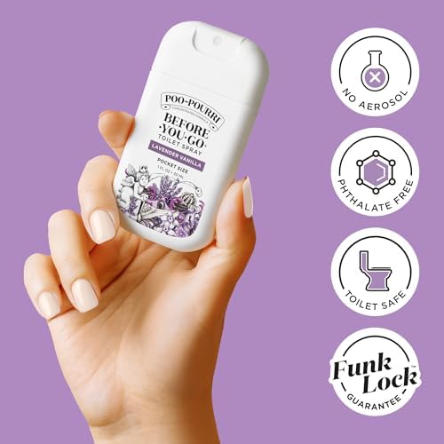 Poo-Pourri Before-You-Go Pocket Toilet Spray, Travel Essentials, Lavender Vanilla, 1 Fl Oz, Up to 50 Uses, On-The-Go Bathroom Odor Deodorizer with Essential Oils, TSA Approved Size - Image 5