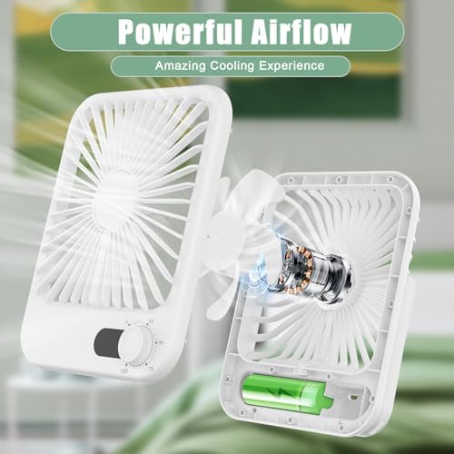 Travel Fan for Sleeping, 6.8" Small Portable Fan Rechargeable Battery Powered, 100 Speeds Personal Mini Desk Fan for Office Bedroom, Cruise Ship Beach Vocation Travel Essentials, White - Image 5