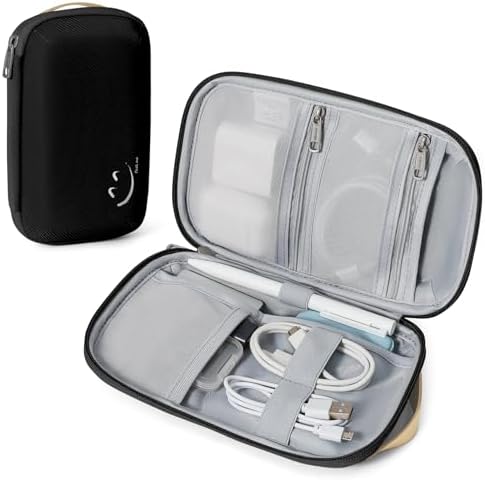 Travelkin Travel Cord Organizer, Small Electronic Organizer Travel Case, Cable Organizer Bag For Cords,Chargers Phone, Sd Card,Usbs (Black)