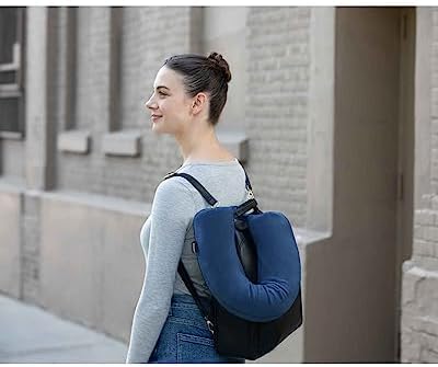 Brookstone Free Form Travel Pillow - Lightweight Flexible Memory Foam Travel Neck Pillow for Sleeping, Car, Airplane & Travel Support, Blue - Image 6