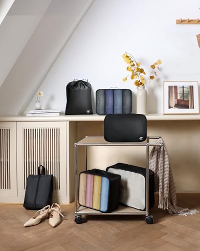 HOTOR Packing Cubes for Suitcases - 6 Pieces, Light Packing Cubes for Travel, Premium Suitcase Organizer Bags Set, Space-Saving Luggage Organizers, Travel Accessories and Essentials, Black - Image 9
