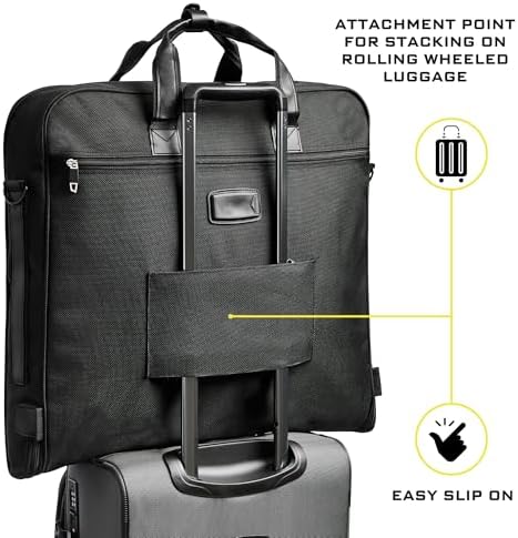 Premium Suit Garment Bag Carry On - Hangs 4 Suits - Travel & Business with Shoulder Strap and Laptop Compartment - Image 9
