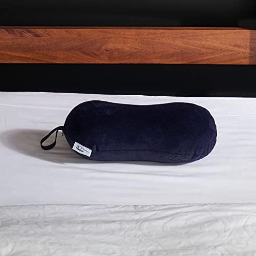 Tempur-Pedic All-Purpose Memory Foam Travel Pillow, Peanut-Shaped Lumbar Pillow for Neck and Back Pressure Relief, Navy - Image 2