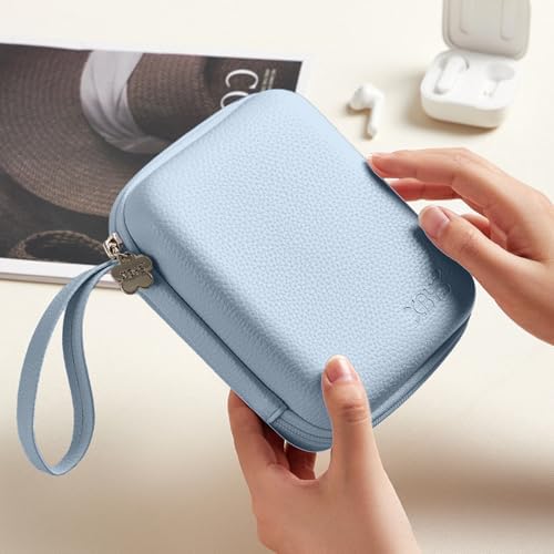 Charger Case for Macbook, Portable Tech Electronic Organizer Bag,Travel Storage Pouch for Laptop Accessories, MacBook Power Adapter, Charging Cords, USB Drives, Power Bank (Blue, L) - Image 6