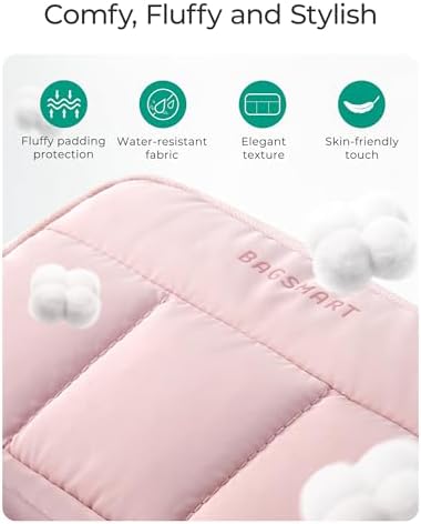 BAGSMART Electronics Organizer Travel Case, Cord Storage for Chargers Cables Phones, Compact Tech Accessories Pouch, Pink - Image 4