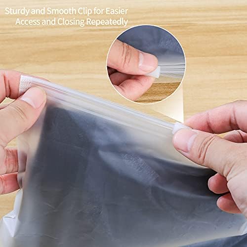 20 Pcs Travel Storage Bags, Clothes Packaging, Reusable Plastic Ziplock, Frosted Waterproof Resealable Clothing Zipper Pouch for Shoes Cosmetics Storage - Image 4