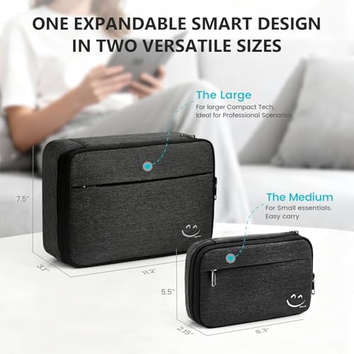 Travelkin Cord Organizer Travel, Electronic Organizer Travel Case, Cable Organizer Bag For Cords,Chargers Phone, Sd Card,Usbs (Black) - Image 2