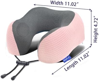 napfun Neck Pillow for Traveling, Upgraded Travel Neck Pillow for Airplane 100% Pure Memory Foam Travel Pillow for Flight Headrest Sleep, Portable Plane Accessories, Pink - Image 5