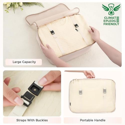 BAGAIL 8 Set Packing Cubes Luggage Packing Organizers for Travel Accessories-Cream - Image 6