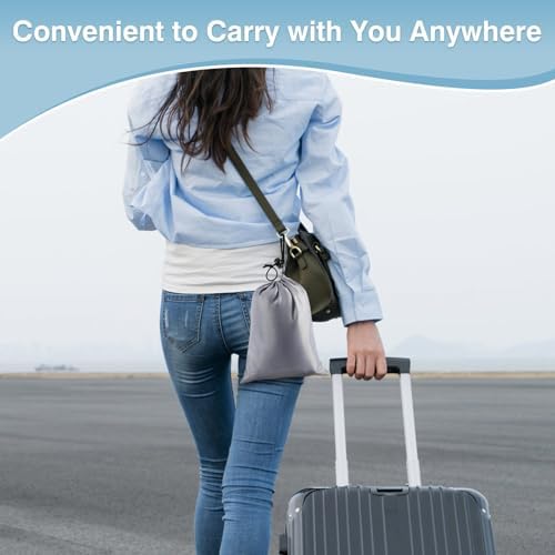 MoKo Inflatable Travel Pillow, Comfortable Neck Pillow with Storage Bag Support Shoulder and Neck to Avoid Pain for Airplane Train Office Car Travel Home, Gray - Image 8