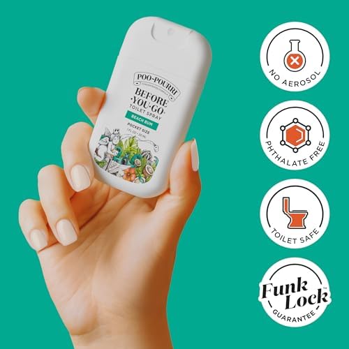 Poo-Pourri Before-You-Go Pocket Toilet Spray, Travel Essentials, Beach Bum, 1 Fl Oz, Up to 50 Uses, On-The-Go Bathroom Odor Deodorizer with Essential Oils, TSA Approved Size, Coconut Orchid Scent - Image 5